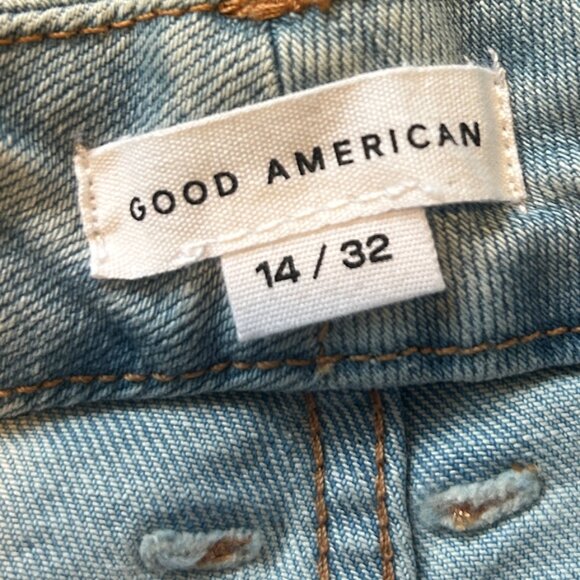 NWT Good American The Weekender Relaxed Tapered Jeans, Indigo463 14/32 Brand New - Picture 5 of 6